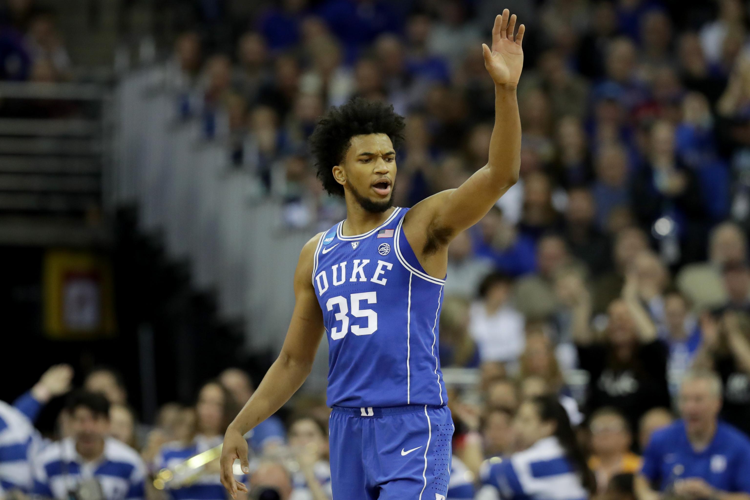 Duke Blue Devils forward Marvin Bagley III (35) during the NCAA College  Basketball game between the Duke Blue Devils and the NC State Wolfpack at  PNC Arena on Saturday January 6, 2018