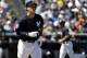 New York Yankees' Aaron Judge, left, heads for first base as Greg Bird scores on a bases loaded walk by Pittsburgh Pirates pitcher Sean Keselica during the fourth inning of a spring training baseball game Thursday, March 15, 2018, in Tampa, Fla. (AP Photo/Chris O'Meara)
