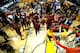 ATLANTA, GA - MARCH 24: Clayton Custer #13 of the Loyola Ramblers celebrates by cutting down the net after defeating the Kansas State Wildcats during the 2018 NCAA Men's Basketball Tournament South Regional at Philips Arena on March 24, 2018 in Atlanta, Georgia. Loyola defeated Kansas State 78-62 to advance to the Final Four. (Photo by Ronald Martinez/Getty Images)