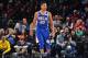 PHILADELPHIA,PA - MARCH 26 : Markelle Fultz #20 of the Philadelphia 76ers looks on against the Denver Nuggets at Wells Fargo Center on March 26, 2018 in Philadelphia, Pennsylvania NOTE TO USER: User expressly acknowledges and agrees that, by downloading and/or using this Photograph, user is consenting to the terms and conditions of the Getty Images License Agreement. Mandatory Copyright Notice: Copyright 2018 NBAE (Photo by Jesse D. Garrabrant/NBAE via Getty Images)