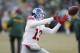 New York Giants wide receiver Odell Beckham (13) warms up before an NFC wild-card NFL football game against the Green Bay Packers, Sunday, Jan. 8, 2017, in Green Bay, Wis. (AP Photo/Matt Ludtke)