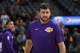 Los Angeles Lakers center Andrew Bogut (66) in the first half of an NBA basketball game Saturday, Dec. 2, 2017, in Denver. (AP Photo/David Zalubowski)