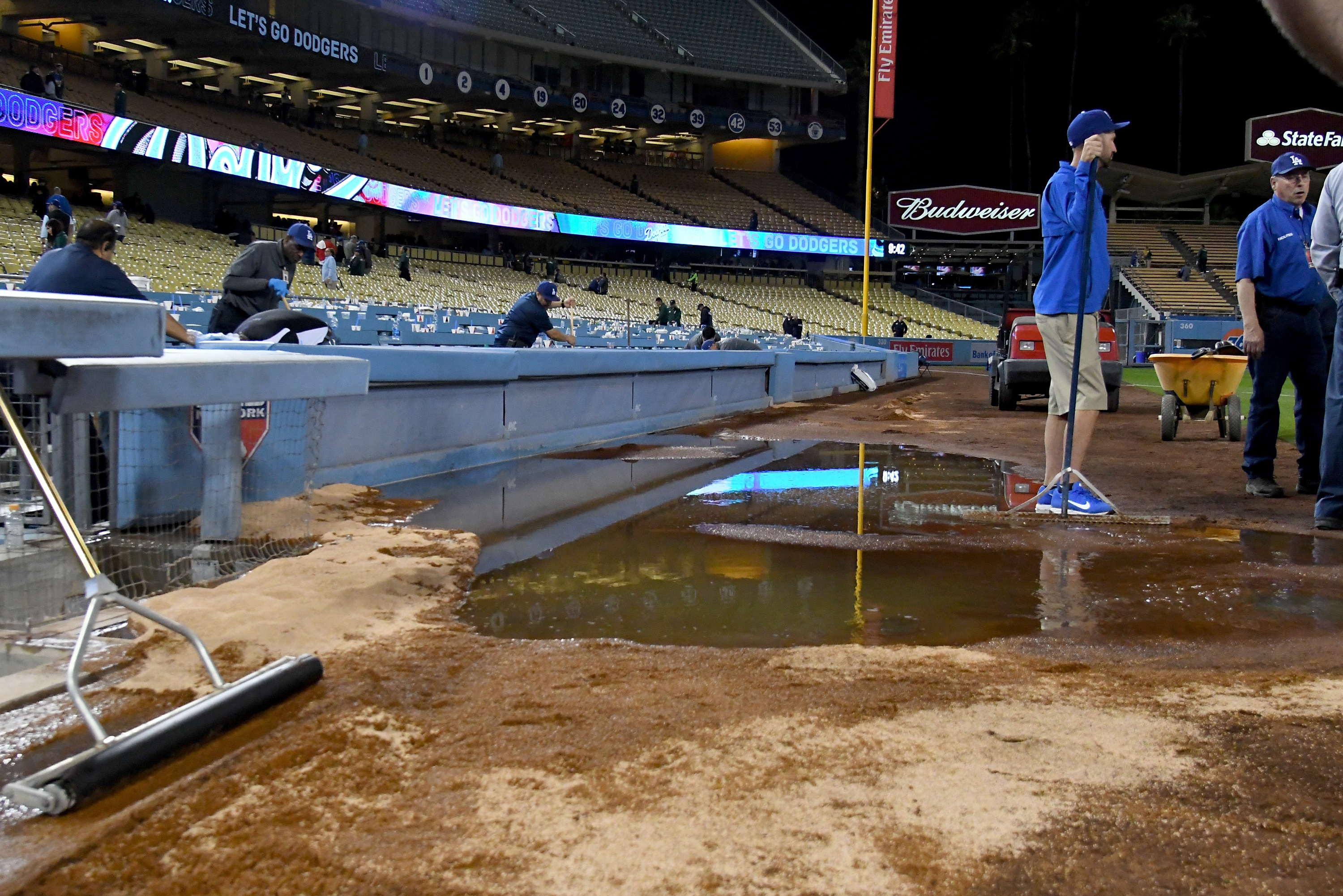 Dodgers Stadium is flooded. #dodgers #dodgerstadium #flooded