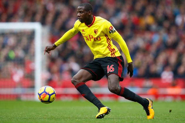 LONDON, ENGLAND - MARCH 11: Abdoulaye Doucoure of Watford in action during the Premier League match between Arsenal and Watford at Emirates Stadium on March 11, 2018 in London, England. (Photo by Julian Finney/Getty Images)