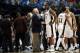 DALLAS, TX - DECEMBER 12: San Antonio Spurs head coach Gregg Popovich speaks with LaMarcus Aldridge # 12 during the game against the Dallas Mavericks at the American Airlines Center on December 12, 2017 in Dallas, Texas. NOTE TO THE USER: the user expressly acknowledges and accepts that, by downloading or using this photograph, the User accepts the terms and conditions of the Getty Images License Agreement. (Photo by Ronald Martinez / Getty Images)
