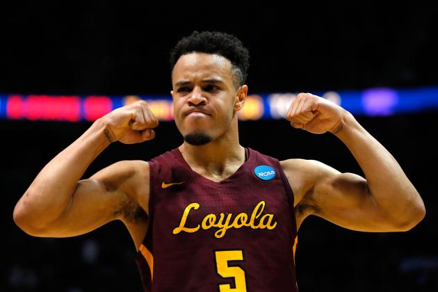 ATLANTA, GA - MARCH 24:  Marques Townes #5 of the Loyola Ramblers reacts after a play late in the second half against the Kansas State Wildcats during the 2018 NCAA Men's Basketball Tournament South Regional at Philips Arena on March 24, 2018 in Atlanta, Georgia.  (Photo by Kevin C. Cox/Getty Images)