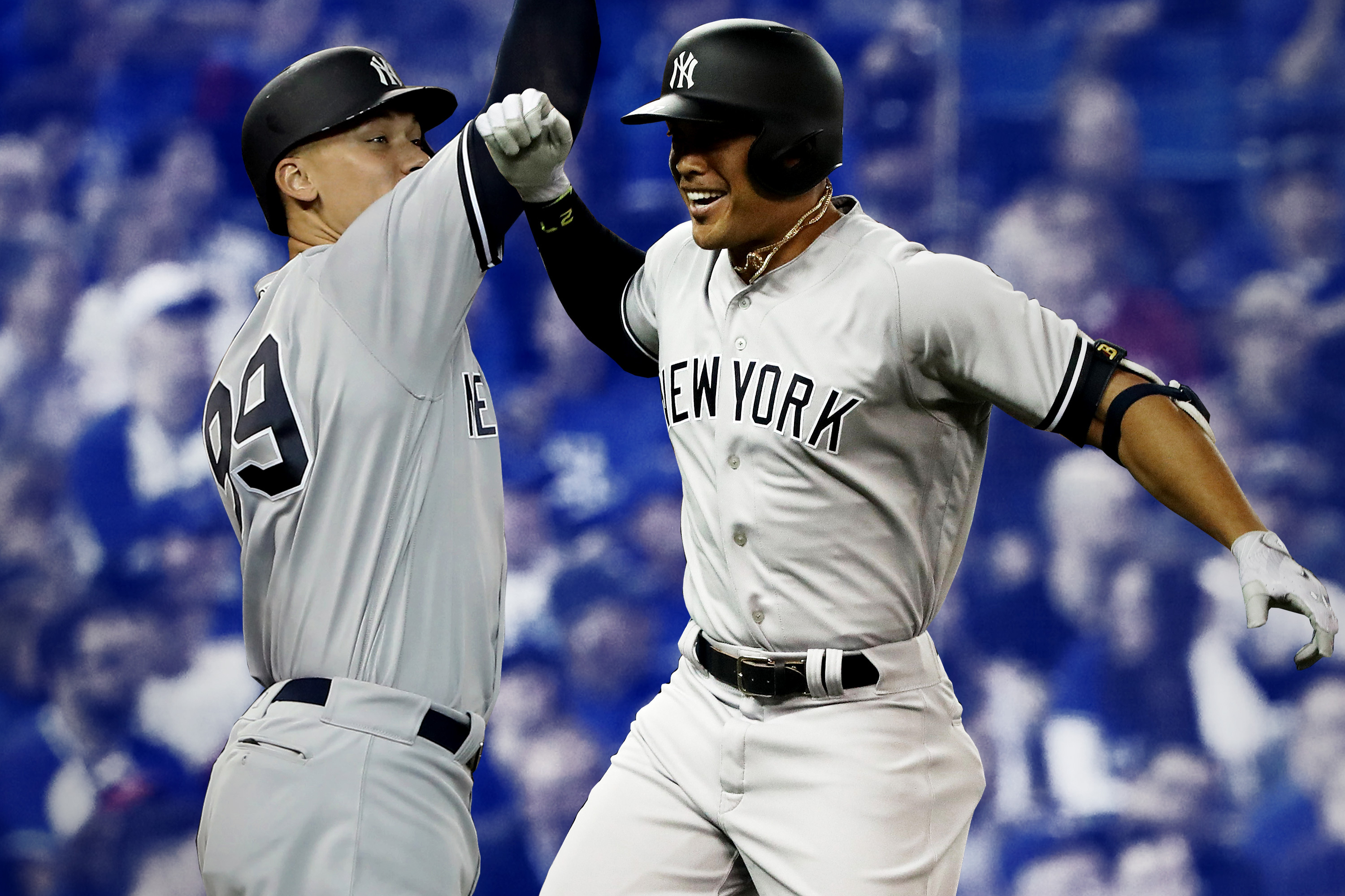 Why Yankees' Aaron Judge, Giancarlo Stanton are bash brothers with  different swings 