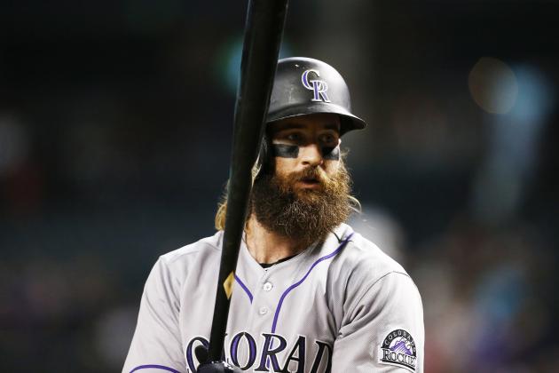 Colorado Rockies' Charlie Blackmon waits to bat against the Arizona Diamondbacks during the first inning of a baseball game Monday, Sept. 11, 2017, in Phoenix. The Rockies defeated the Diamondbacks 5-4. (AP Photo/Ross D. Franklin)