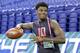 Louisville quarterback Lamar Jackson is seen at the 2018 NFL Scouting Combine on Saturday, March 3, 2018, in Indianapolis. (AP Photo/Gregory Payan)
