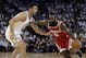 Houston Rockets' James Harden, right, drives the ball against Golden State Warriors' Zaza Pachulia during the first quarter of an NBA basketball game Tuesday, Oct. 17, 2017, in Oakland, Calif. (AP Photo/Ben Margot)