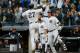 NEW YORK, NY - APRIL 04: Giancarlo Stanton #27 of the New York Yankees celebrates his first inning two run home run against the Tampa Bay Rays with teammate Gary Sanchez #24 at Yankee Stadium on April 4, 2018 in the Bronx borough of New York City. (Photo by Jim McIsaac/Getty Images)