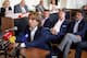 Croatia and Real Madrid midfielder Luka Modric appears in court to testify in a corruption trial in Osijek on June 13, 2017.
Modric swapped his football kit for a suit as he appeared in the witness box to testify in a multi-million-euro corruption trial against Dinamo Zagreb's ex chairman. The 31-year-old star midfielder is to give evidence at the trial of controversial Zdravko Mamic, considered the most powerful man in Croatian football. / AFP PHOTO / STR (Photo credit should read STR/AFP/Getty Images)