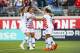 JACKSONVILLE, FL - APRIL 5: Mallory Pugh #11 of United States celebrates after scoring a goal with her teammates in the first half against Mexico at Everbank Field on April 5, 2018 in Jacksonville, Florida. (Photo by Logan Bowles/Getty Images)
