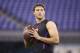 Wyoming quarterback Josh Allen warms up at the 2018 NFL Scouting Combine on Saturday, March 3, 2018, in Indianapolis. (AP Photo/Gregory Payan)