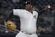 New York Yankees pitcher CC Sabathia delivers against the Baltimore Orioles during the second inning of a baseball game Friday, April 6, 2018, in New York. (AP Photo/Julie Jacobson)