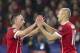 Bayern Munich's French midfielder Franck Ribery (L) and Bayern Munich's Dutch midfielder Arjen Robben celebrate their team's second goal during the UEFA Champions League quarter-final first leg football match between Sevilla FC and Bayern Munich at the Ramon Sanchez Pizjuan Stadium in Sevilla on April 3, 2018. / AFP PHOTO / JORGE GUERRERO (Photo credit should read JORGE GUERRERO/AFP/Getty Images)