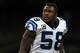 NEW ORLEANS, LA - DECEMBER 03: Thomas Davis #58 of the Carolina Panthers reacts before a game against the New Orleans Saints at the Mercedes-Benz Superdome on December 3, 2017 in New Orleans, Louisiana. (Photo by Jonathan Bachman/Getty Images)