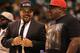 LAS VEGAS, NV - AUGUST 26: (L-R) BIG3 founder and recording artist Ice Cube and Cedric the Entertainer attend the BIG3 three on three basketball league championship game on August 26, 2017 in Las Vegas, Nevada. (Photo by Sean M. Haffey/BIG3/Getty Images)