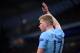 MANCHESTER, ENGLAND - APRIL 10: Kevin De Bruyne of Manchester City looks on during the Quarter Final Second Leg match between Manchester City and Liverpool at Etihad Stadium on April 10, 2018 in Manchester, England. (Photo by Laurence Griffiths/Getty Images,)