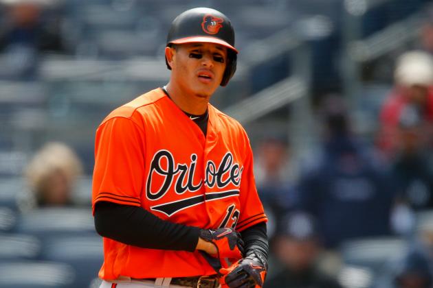 NEW YORK, NY - APRIL 07:  Manny Machado #13 of the Baltimore Orioles in action against the New York Yankees at Yankee Stadium on April 7, 2018 in the Bronx borough of New York City. The Yankees defeated the Orioles 8-3.  (Photo by Jim McIsaac/Getty Images)