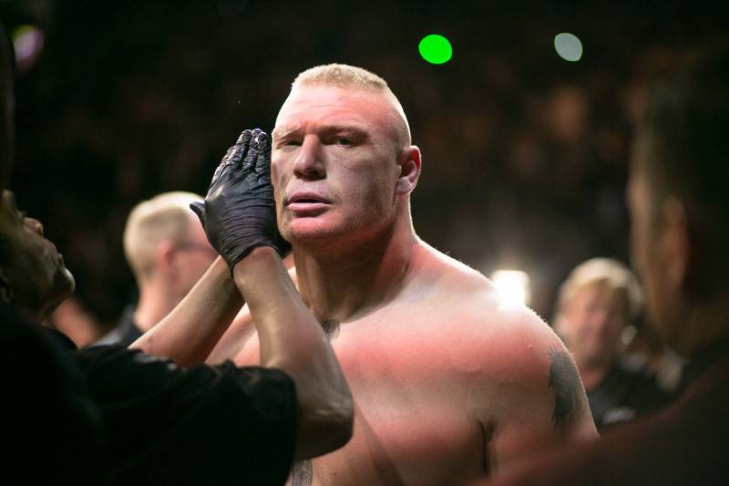 LAS VEGAS, NV - JULY 9: Brock Lesnar prepares to fight Mark Hunt during the UFC 200 event at T-Mobile Arena on July 9, 2016 in Las Vegas, Nevada. (Photo by Rey Del Rio/Getty Images)