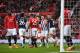 MANCHESTER, ENGLAND - APRIL 15: Jay Rodriguez of West Bromwich Albion celebrates after scoring his sides first goal with his team mates during the Premier League match between Manchester United and West Bromwich Albion at Old Trafford on April 15, 2018 in Manchester, England. (Photo by Laurence Griffiths/Getty Images)