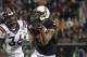 Oklahoma State wide receiver Marcell Ateman (3) runs after catching a pass in front of Virginia Tech cornerback Adonis Alexander (36) during the first half of the Camping World Bowl NCAA college football game Thursday, Dec. 28, 2017, in Orlando, Fla. (AP Photo/Phelan M. Ebenhack)