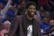 PHILADELPHIA, PA - APRIL 14: Joel Embiid #21 of the Philadelphia 76ers reacts from the bench against the Miami Heat during Game One of the first round of the 2018 NBA Playoff at Wells Fargo Center on April 14, 2018 in Philadelphia, Pennsylvania. NOTE TO USER: User expressly acknowledges and agrees that, by downloading and or using this photograph, User is consenting to the terms and conditions of the Getty Images License Agreement. (Photo by Mitchell Leff/Getty Images) *** Local Caption *** Joel Embiid