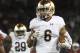 Notre Dame wide receiver Equanimeous St. Brown (6) runs for a touchdown after catching a pass past Stanford safety Justin Reid (8) during the second half of an NCAA college football game Saturday, Nov. 25, 2017, in Stanford, Calif. (AP Photo/Tony Avelar)
