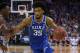 OMAHA, NE - MARCH 25: Marvin Bagley III #35 of the Duke Blue Devils moves the ball against the Kansas Jayhawks during the 2018 NCAA Men's Basketball Tournament Midwest Regional Final at CenturyLink Center on March 25, 2018 in Omaha, Nebraska. (Photo by Lance King/Getty Images)