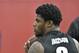 University of Louisville quarterback Lamar Jackson warms up before his workout in front of NFL scouts during Louisville's Pro Day, Thursday, March 29, 2018, in Louisville, Ky. (AP Photo/Timothy D. Easley)