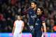 Paris Saint-Germain's Brazilian forward Neymar and Paris Saint-Germain's Uruguayan forward Edinson Cavani celebrate a goal during the French L1 football match between Paris Saint-Germain (PSG) and Montpellier (MHSC) at the Parc des Princes stadium in Paris on January 27, 2018. / AFP PHOTO / FRANCK FIFE (Photo credit should read FRANCK FIFE/AFP/Getty Images)