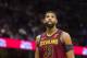 CLEVELAND, OH - APRIL 11: Tristan Thompson #13 of the Cleveland Cavaliers looks to the scoreboard during the second half at Quicken Loans Arena on April 11, 2018 in Cleveland, Ohio. The Knicks defeated the Cavaliers 110-98. NOTE TO USER: User expressly acknowledges and agrees that, by downloading and or using this photograph, User is consenting to the terms and conditions of the Getty Images License Agreement. (Photo by Jason Miller/Getty Images) *** Local Caption *** Tristan Thompson