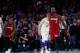 Miami Heat's Dwyane Wade reacts to his basket in the last minute of the second half in Game 2 of a first-round NBA basketball playoff series against the Philadelphia 76ers, Monday, April 16, 2018, in Philadelphia. The Heat won 113-103. (AP Photo/Chris Szagola)