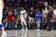 PHILADELPHIA, PA - APRIL 16: Allen Iverson and Kevin Hart react during Game Two of Round One of the 2018 NBA Playoffs between the Philadelphia 76ers and Miami Heat on April 16, 2018 in Philadelphia, Pennsylvania NOTE TO USER: User expressly acknowledges and agrees that, by downloading and/or using this Photograph, user is consenting to the terms and conditions of the Getty Images License Agreement. Mandatory Copyright Notice: Copyright 2018 NBAE (Photo by Jesse D. Garrabrant/NBAE via Getty Images)