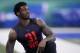 INDIANAPOLIS, IN - MARCH 3: Alabama wide receiver Calvin Ridley looks at the NFL combine at the Lucas Oil Stadium on March 3, 2018 in Indianapolis, Indiana. (Photo by Joe Robbins / Getty Images)