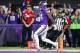 MINNEAPOLIS, MN - JANUARY 14: Stefon Diggs #14 of the Minnesota Vikings scores a touchdown as time expires against the New Orleans Saints during the second half of the NFC Divisional Playoff game at U.S. Bank Stadium on January 14, 2018 in Minneapolis, Minnesota. (Photo by Jamie Squire/Getty Images)