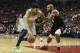 HOUSTON, TX - APRIL 15: Karl-Anthony Towns #32 of the Minnesota Timberwolves drives to the basket defended by PJ Tucker #4 of the Houston Rockets in the second half during Game One of the first round of the 2018 NBA Playoffs at Toyota Center on April 15, 2018 in Houston, Texas. NOTE TO USER: User expressly acknowledges and agrees that, by downloading and or using this photograph, User is consenting to the terms and conditions of the Getty Images License Agreement. (Photo by Tim Warner/Getty Images)