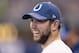 Indianapolis Colts quarterback Andrew Luck watches from the sidelines during the second half of an NFL football game against the Houston Texans, Sunday, Dec. 31, 2017, in Indianapolis. (AP Photo/AJ Mast)