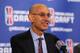 NEW YORK, NY - APRIL 04: NBA Commissioner Adam Silver speaks to the media prior to the start of the NBA 2K League Draft at Madison Square Garden on April 4, 2018 in New York City. (Photo by Mike Stobe/Getty Images)