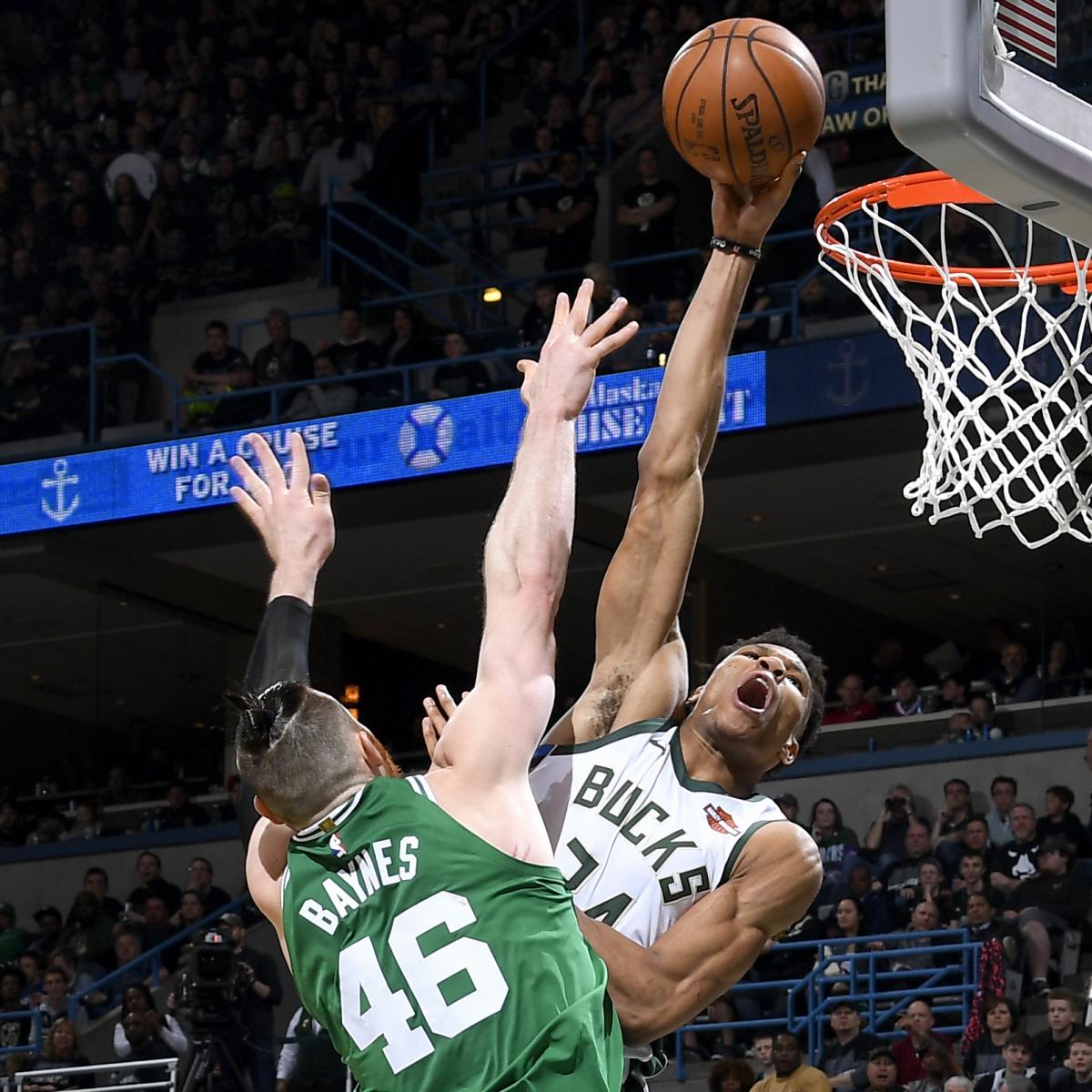 Giannis Antetokounmpo Skies, Posterizes Aron Baynes in Celtics vs. Bucks Game 3 ...