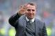 GLASGOW, SCOTLAND - APRIL 15: Brendan Rodgers, Manager of Celtic acknowledges the fans during the Scottish Cup Semi Final match between Rangers and Celtic at Hampden Park on April 15, 2018 in Glasgow, Scotland. (Photo by Mark Runnacles/Getty Images)