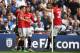 Manchester United's Spanish midfielder Ander Herrera (L) celebrates with Manchester United's English midfielder Jesse Lingard (C) and Manchester United's Serbian midfielder Nemanja Matic after scoring the team's second goal during the English FA Cup semi-final football match between Tottenham Hotspur and Manchester United at Wembley Stadium in London, on April 21, 2018. (Photo by Ben STANSALL / AFP) / NOT FOR MARKETING OR ADVERTISING USE / RESTRICTED TO EDITORIAL USE (Photo credit should read BEN STANSALL/AFP/Getty Images)