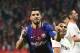 Barcelona's Uruguayan forward Luis Suarez (L) celebrates after scoring his second goal during the Spanish Copa del Rey (King's Cup) final football match Sevilla FC against FC Barcelona at the Wanda Metropolitano stadium in Madrid on April 21, 2018. (Photo by PIERRE-PHILIPPE MARCOU / AFP) (Photo credit should read PIERRE-PHILIPPE MARCOU/AFP/Getty Images)