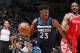 MINNEAPOLIS, MN - APRIL 21: Jimmy Butler #23 of the Minnesota Timberwolves handles the ball against the Houston Rockets in Game Three of Round One of the 2018 NBA Playoffs on April 21, 2018 at Target Center in Minneapolis, Minnesota. NOTE TO USER: User expressly acknowledges and agrees that, by downloading and or using this Photograph, user is consenting to the terms and conditions of the Getty Images License Agreement. Mandatory Copyright Notice: Copyright 2018 NBAE (Photo by David Sherman/NBAE via Getty Images)