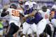 TCU offensive tackle Joseph Noteboom (68) defends against a rush by Oklahoma State defensive end Jimmy Bean (92) during an NCAA college football game, Saturday, Oct. 18, 2014, in Fort Worth, Texas. (AP Photo/Tony Gutierrez)
