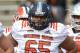 North squad offensive tackle Jamil Demby of Maine in action during the North teams practice for Saturday's Senior Bowl college football game in Mobile, Ala.,Wednesday, Jan. 24, 2018. (AP Photo/Brynn Anderson)