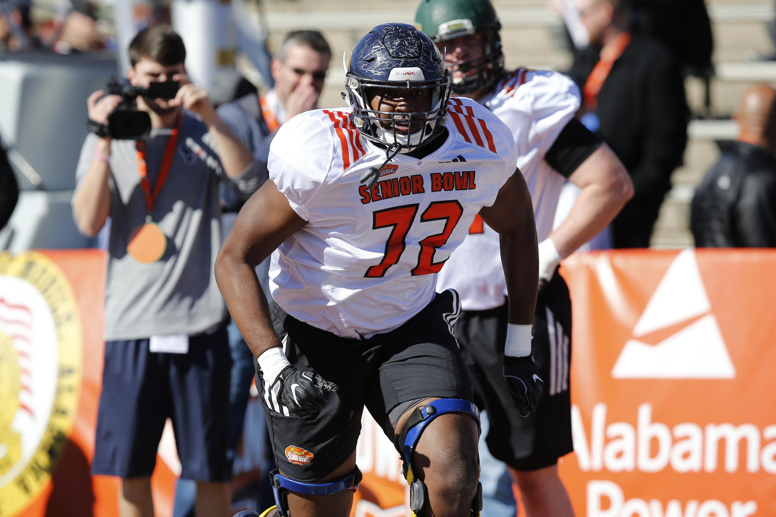 BRANDON PARKER 2018 SENIOR BOWL NORTH CAROLINA A&T SIGNED LAS VEGAS  RAIDERS A