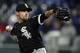 Chicago White Sox relief pitcher Danny Farquhar during a baseball game against the Kansas City Royals at Kauffman Stadium in Kansas City, Mo., Saturday, March 31, 2018. (AP Photo/Orlin Wagner)