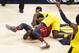 Indiana Pacers guard Lance Stephenson (1) ties up Cleveland Cavaliers forward Jeff Green (32) during the second half of Game 4 of an NBA basketball first-round playoff series in Indianapolis, Sunday, April 22, 2018. Stephenson was charged with a foul. The Cavaliers defeated the Pacers 104-100. (AP Photo/Michael Conroy)